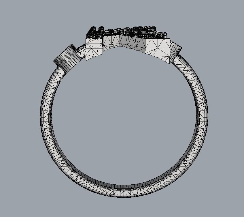 Diamond Letter Ring - K 3D print model_12