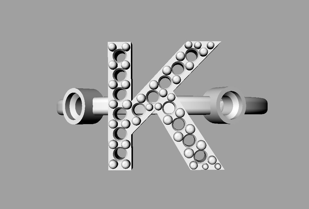 Diamond Letter Ring - K 3D print model_16