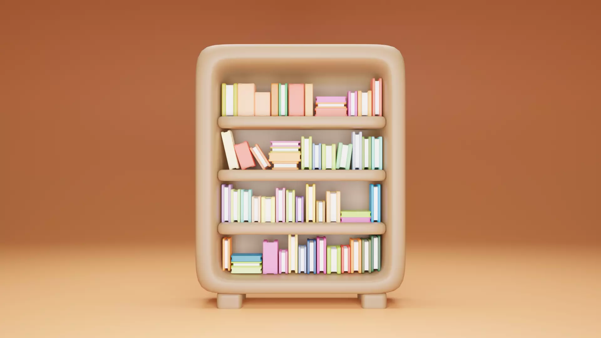Book case 3D model_0