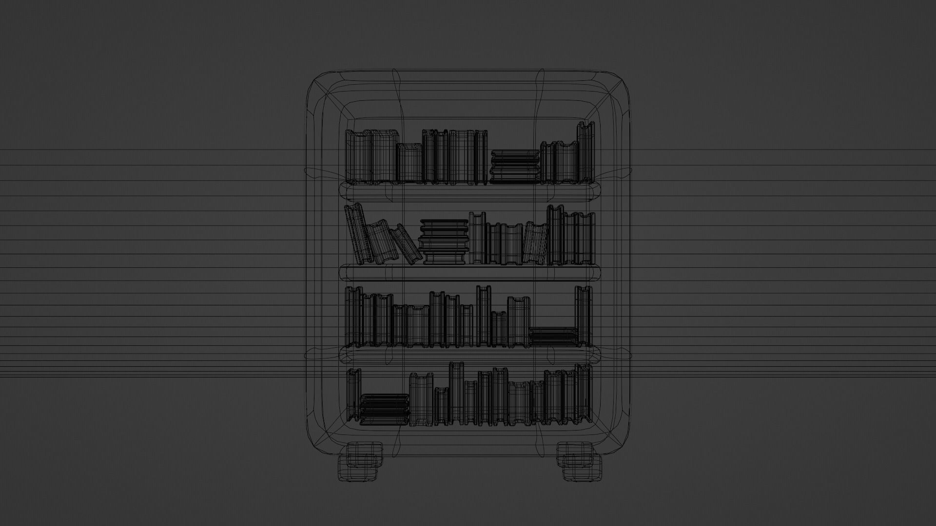 Book case 3D model_1