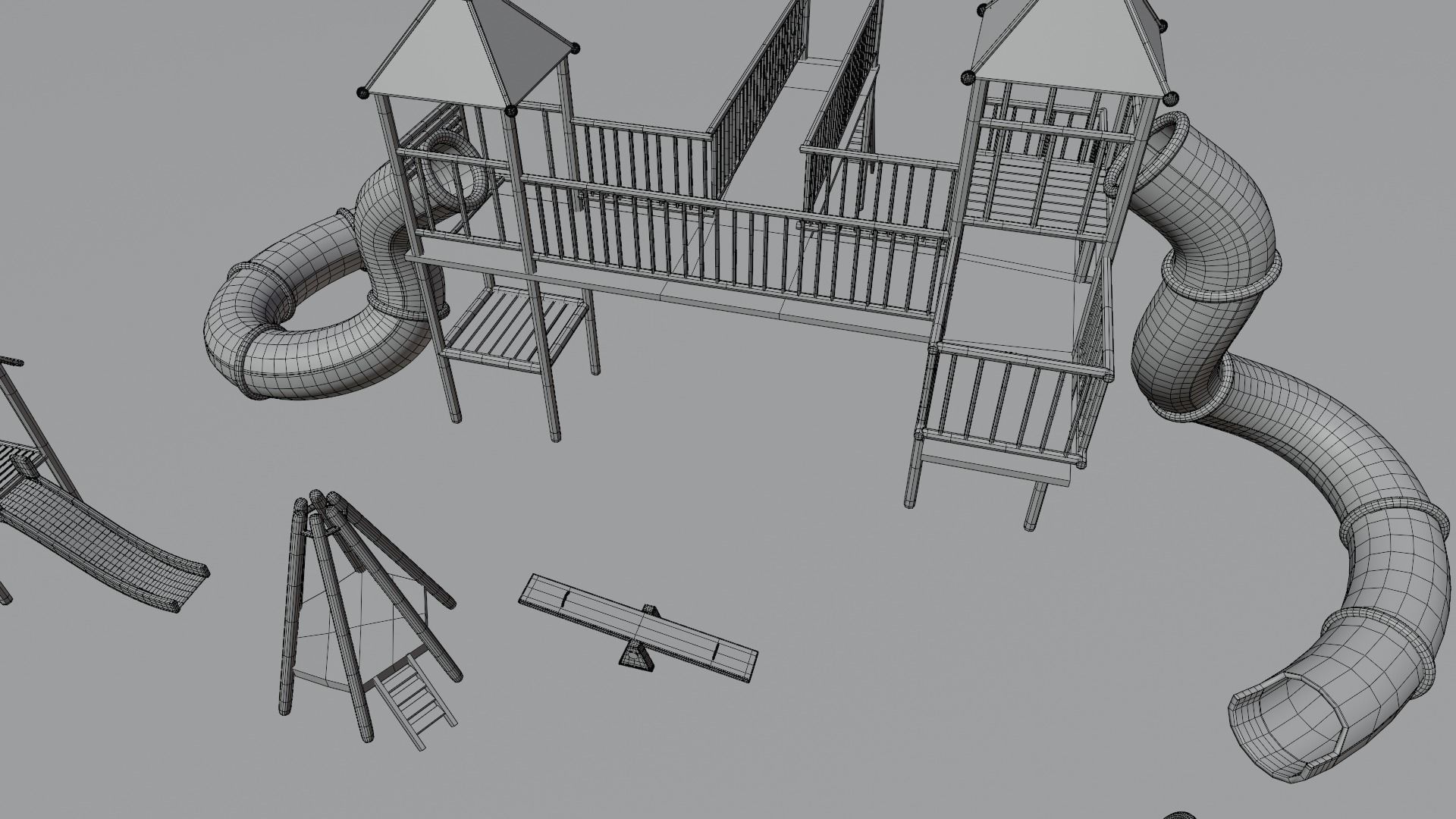 Beautiful Playground for kids 3d model 3D model_5