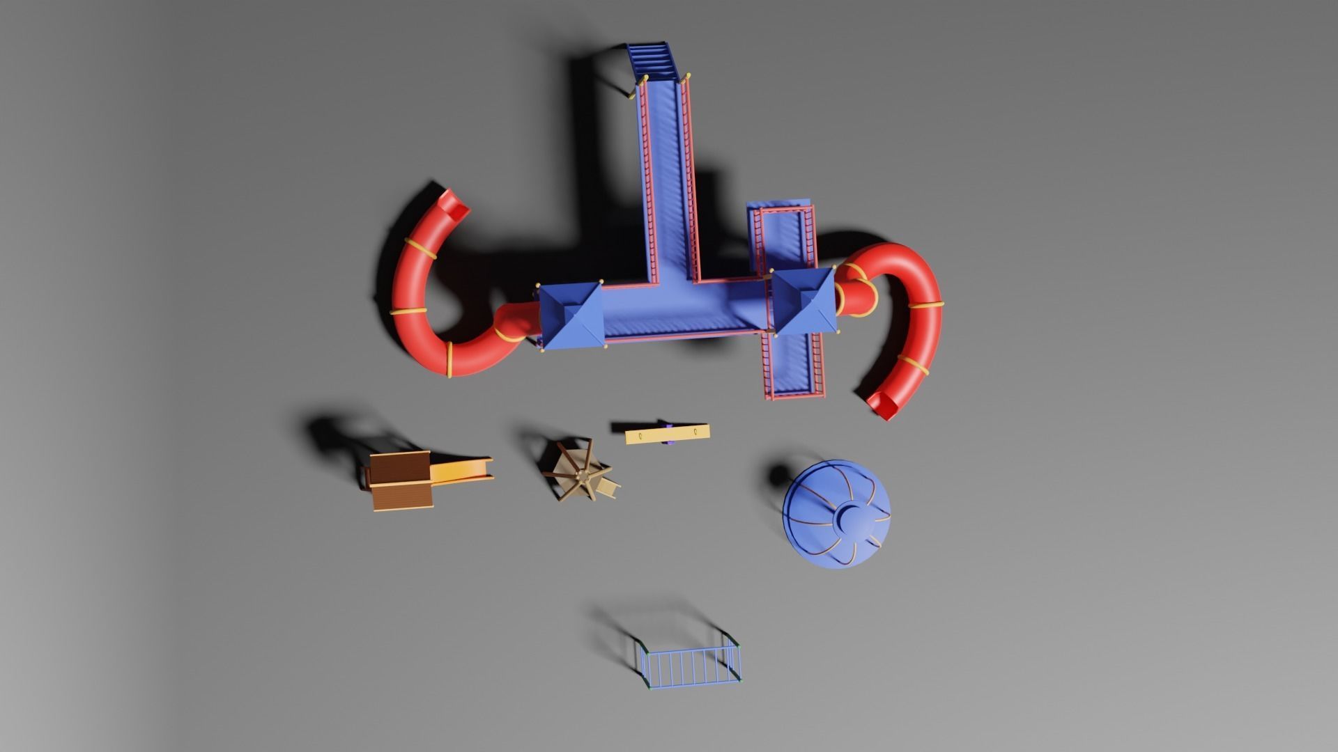 Beautiful Playground for kids 3d model 3D model_4