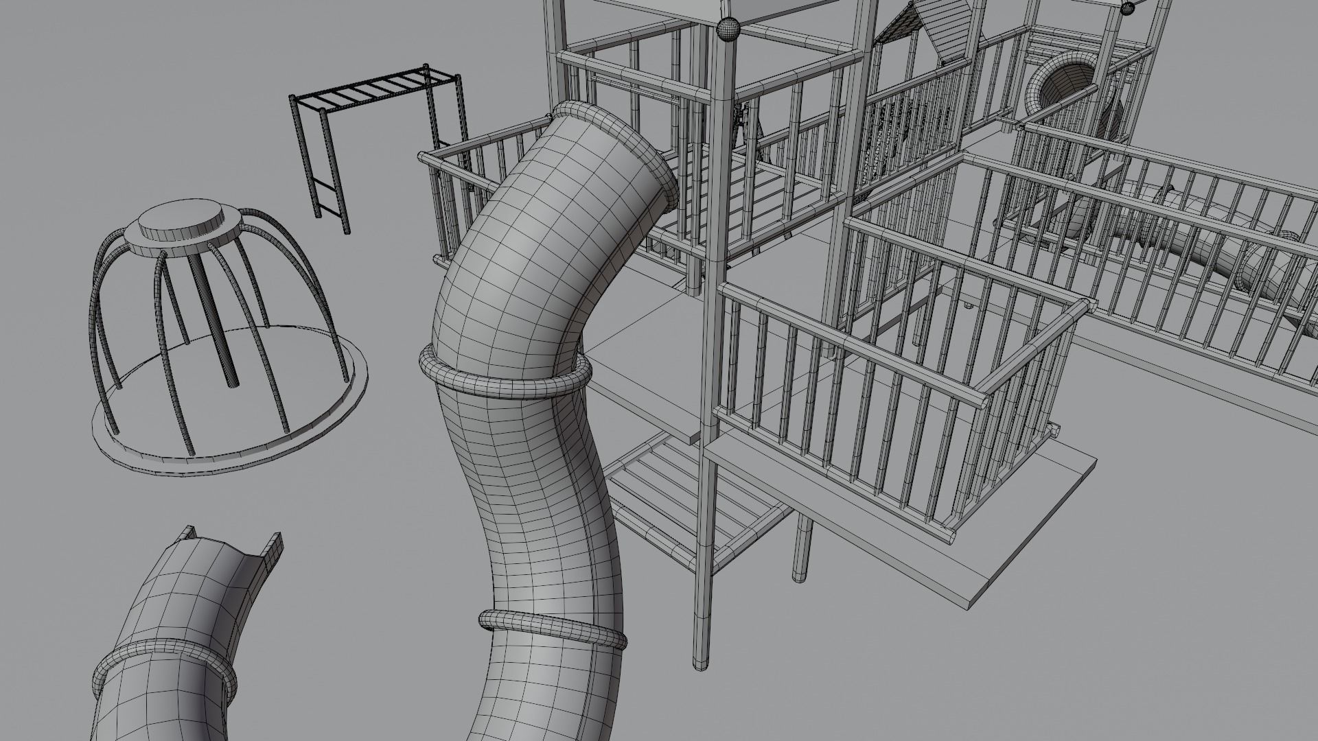 Beautiful Playground for kids 3d model 3D model_7