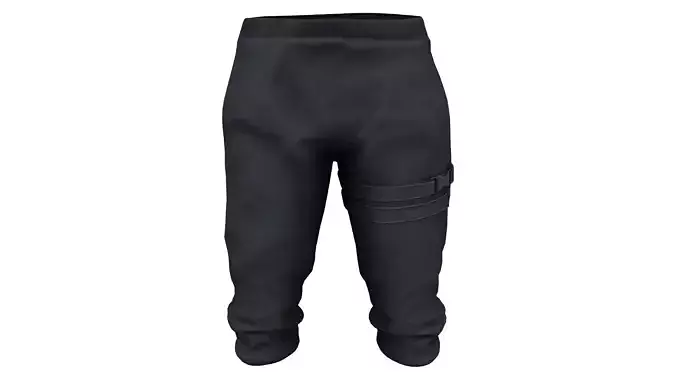 Male Black Tucked In Legs Cyberpunk Pants