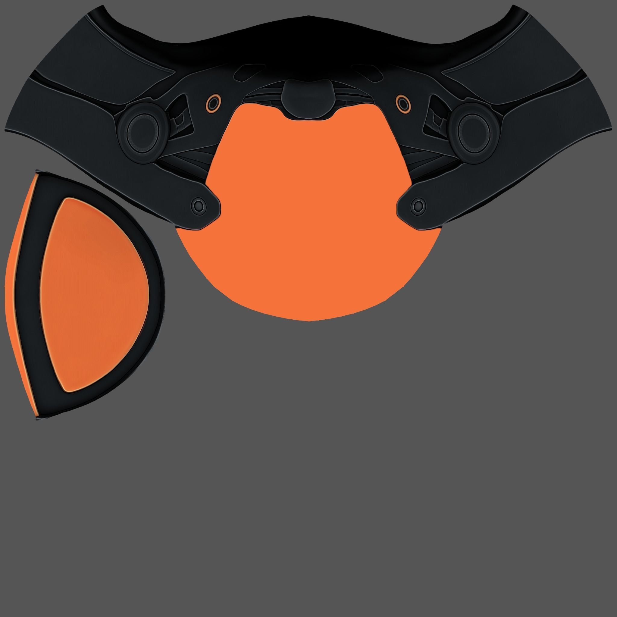 Cyberpunk Helmet Mask Low-poly 3D model_9