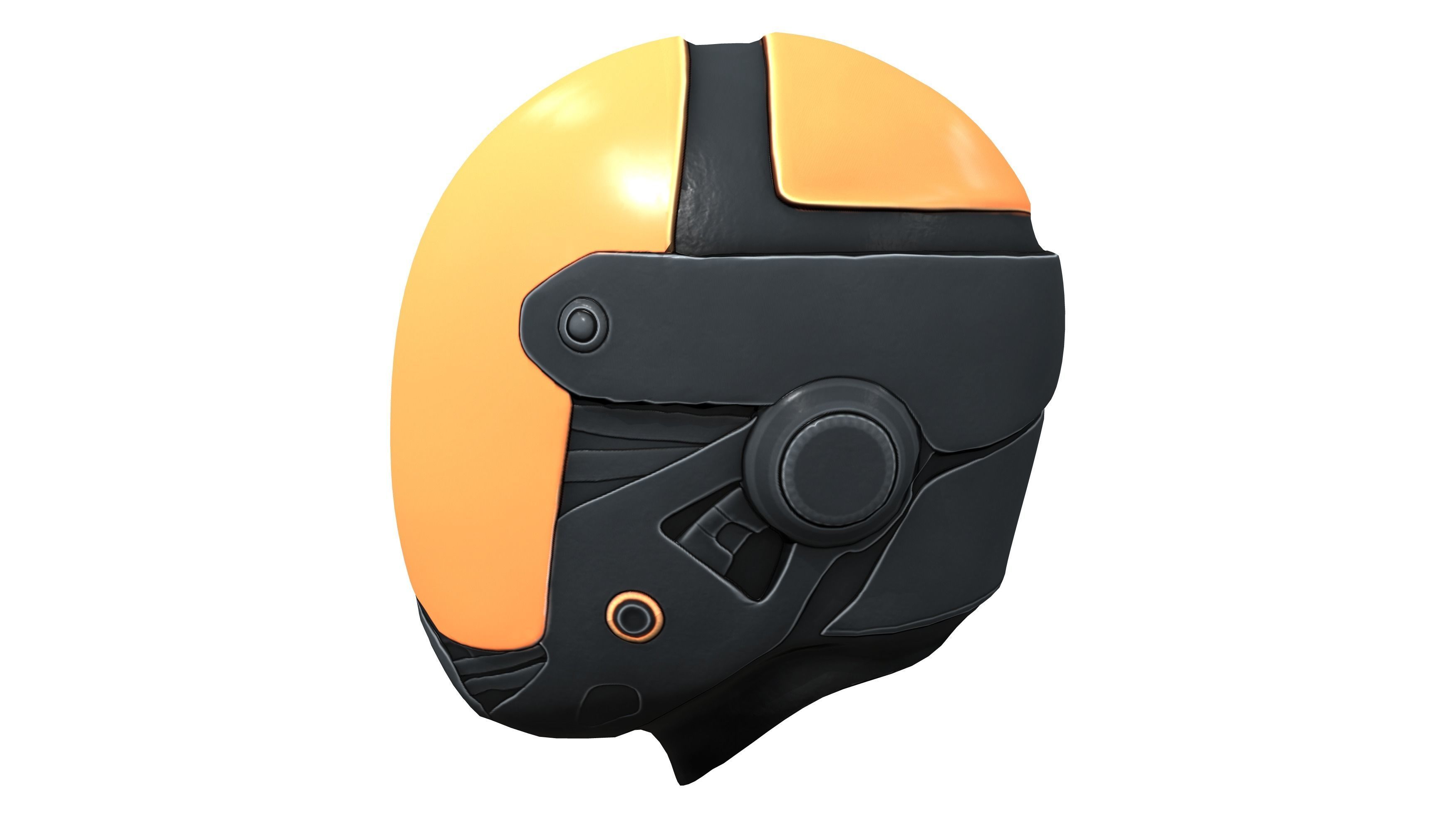 Cyberpunk Helmet Mask Low-poly 3D model_3