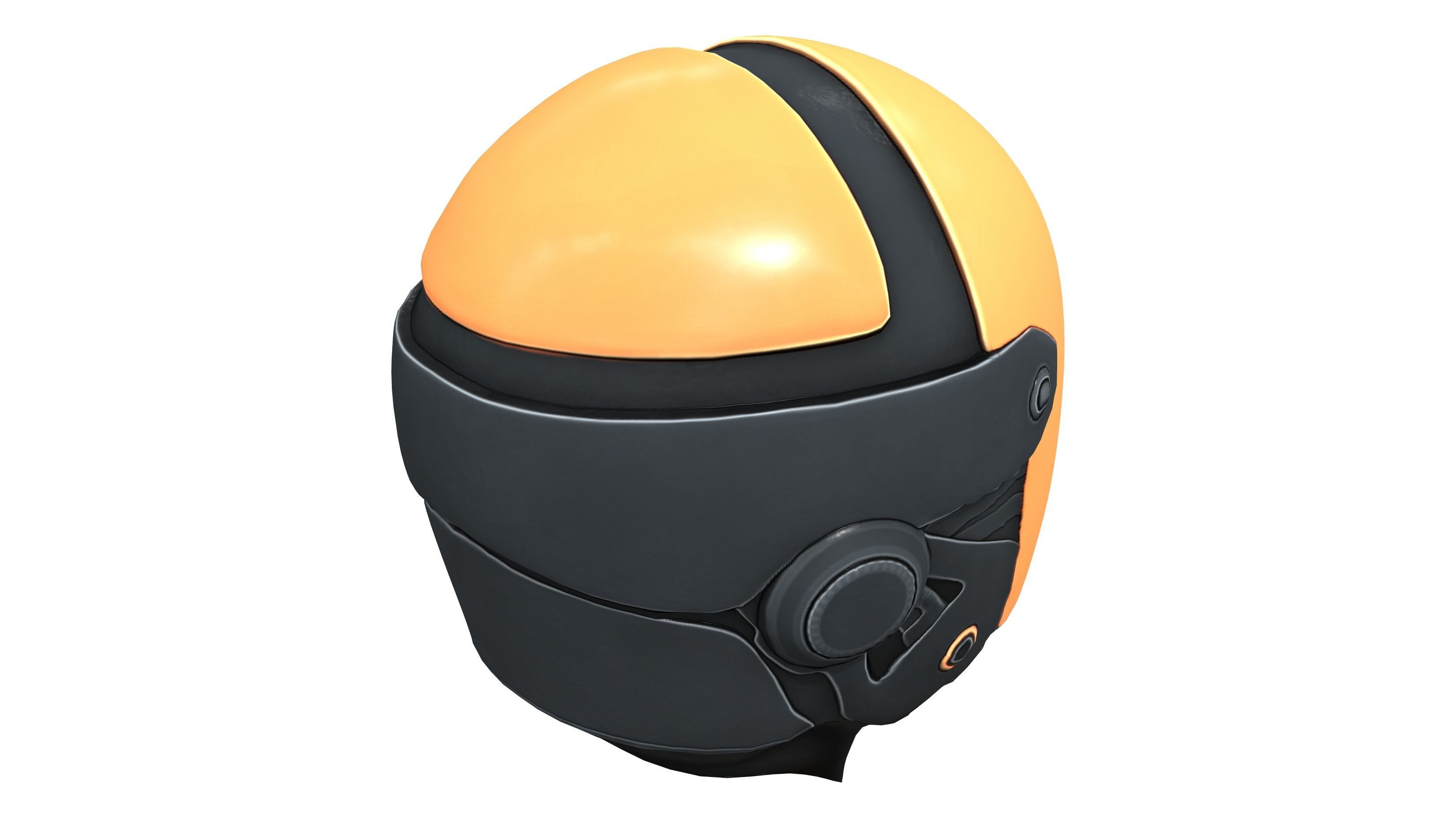 Cyberpunk Helmet Mask Low-poly 3D model_5