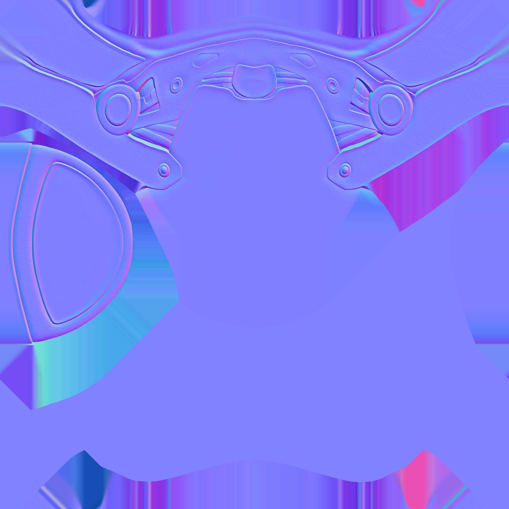 Cyberpunk Helmet Mask Low-poly 3D model_10