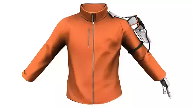Male Orange Cyberpunk Jacket Coat