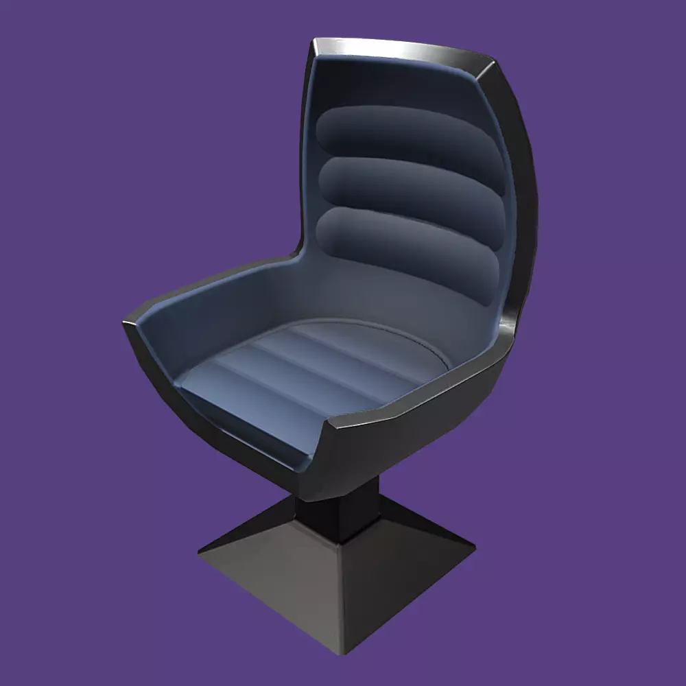 Futuristic Workspace Workchair Low-poly 3D model_0