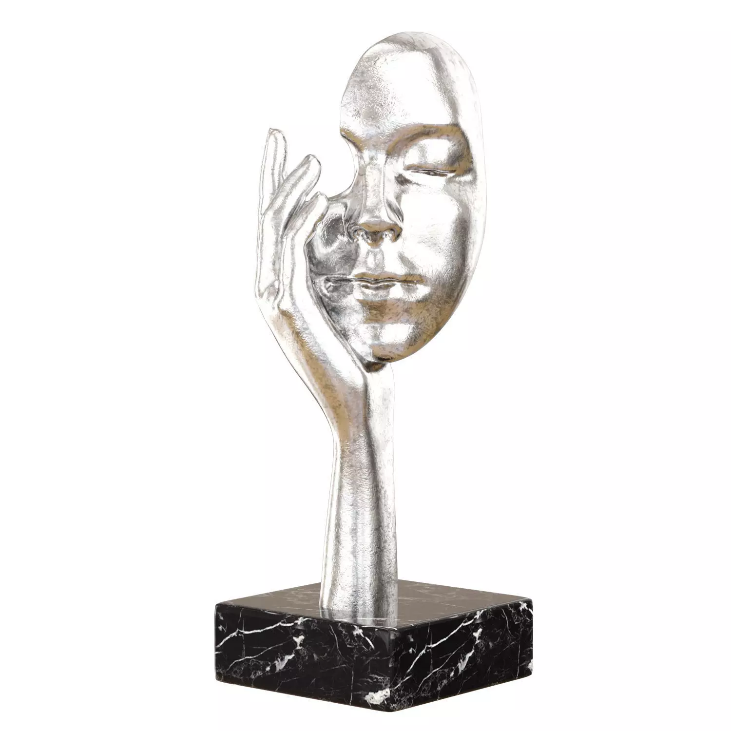 Decorative figurine face in hand 3D model_0