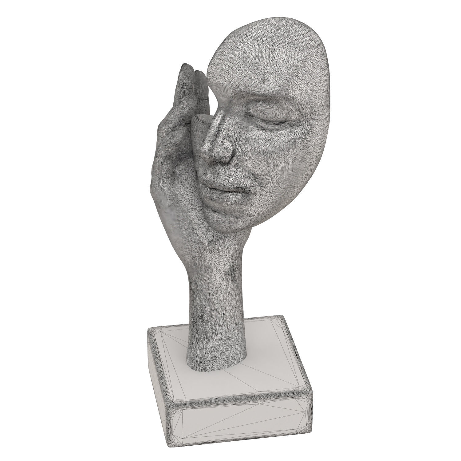 Decorative figurine face in hand 3D model_6
