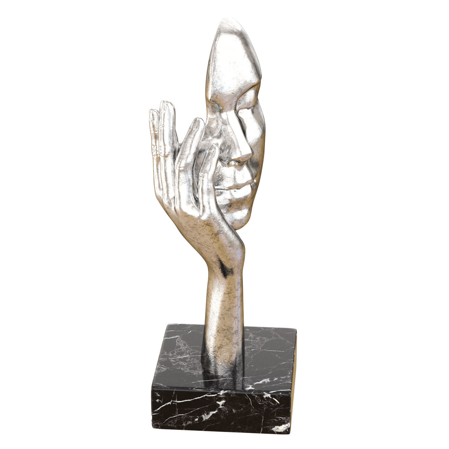 Decorative figurine face in hand 3D model_2