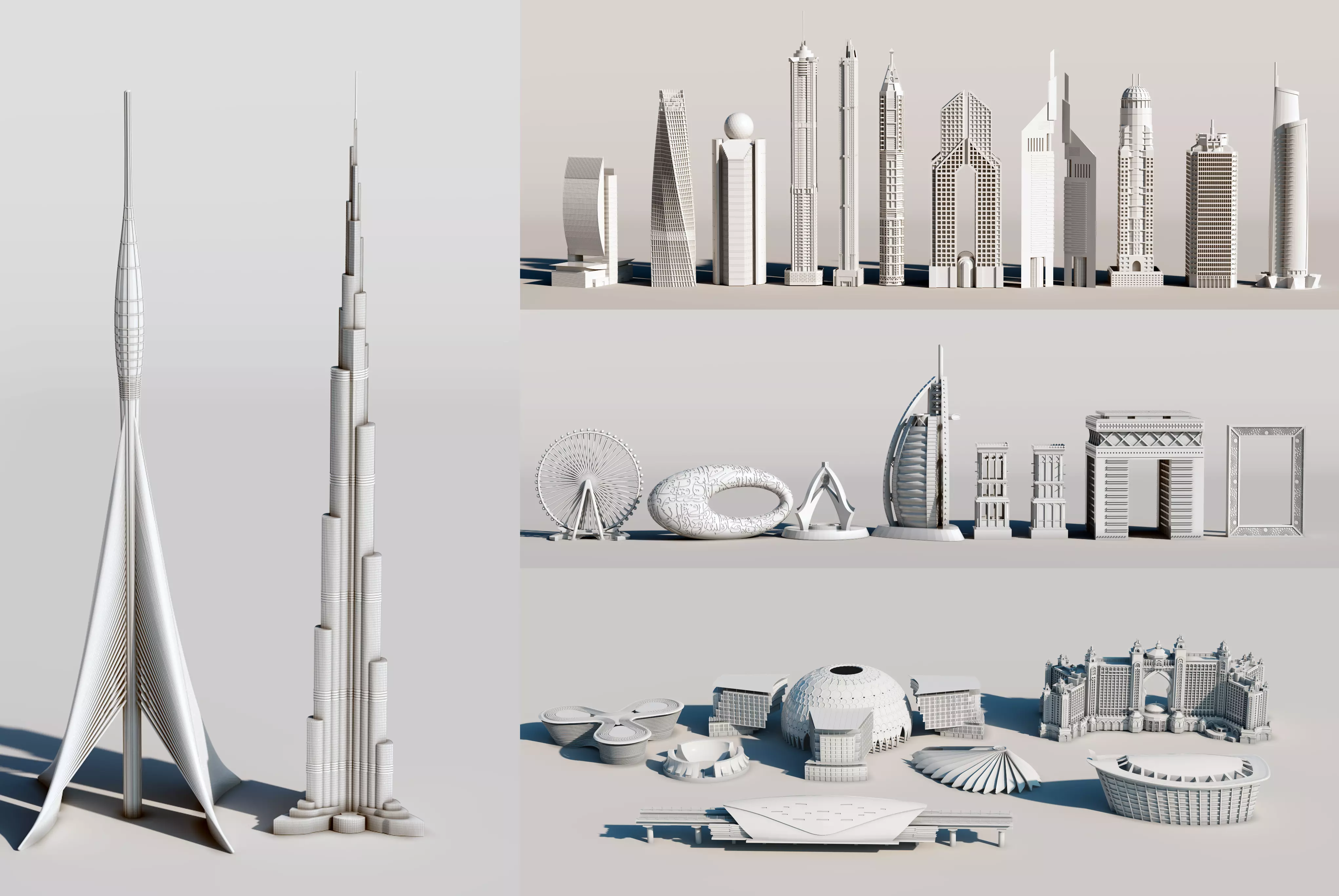 DUBAI skyline - landmarks collection 3D print model_0