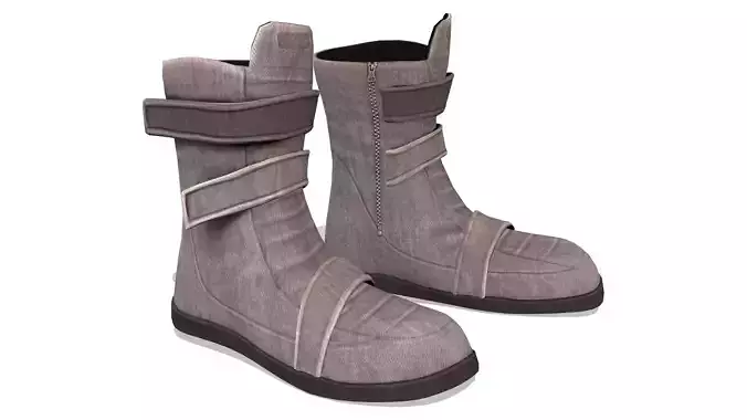 Men High Neck Flat Boots With Straps