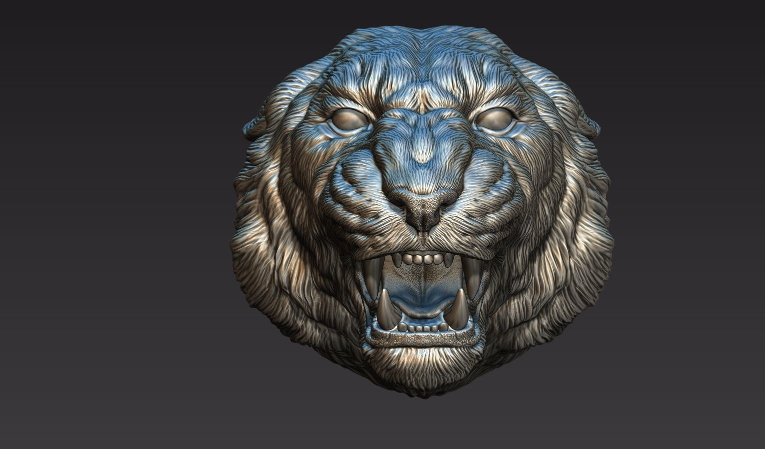 Tiger head roar  3D print model_13