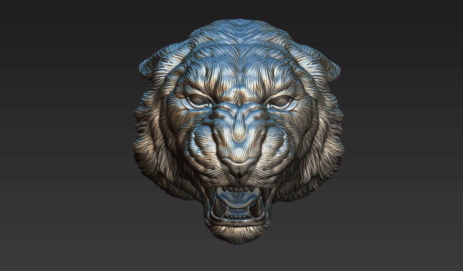 Tiger head roar  3D print model_14