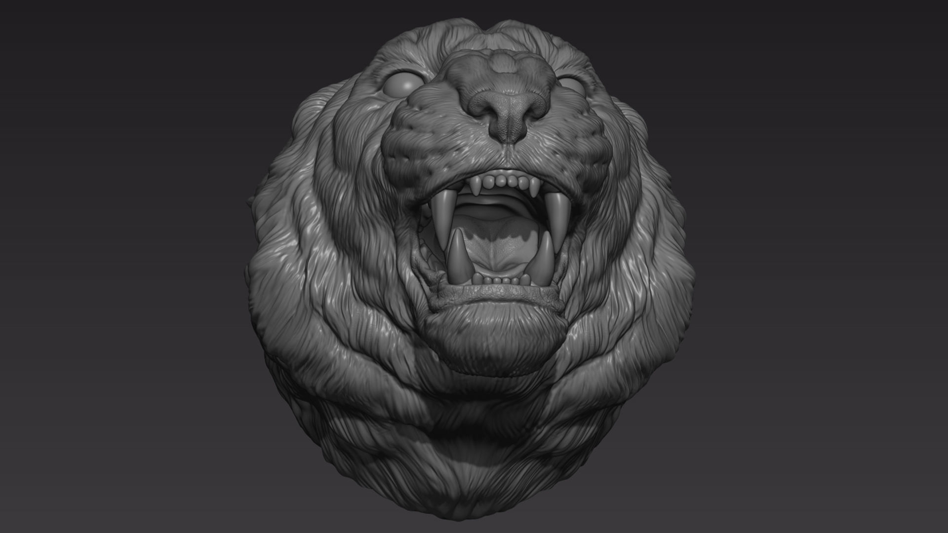 Tiger head roar  3D print model_9