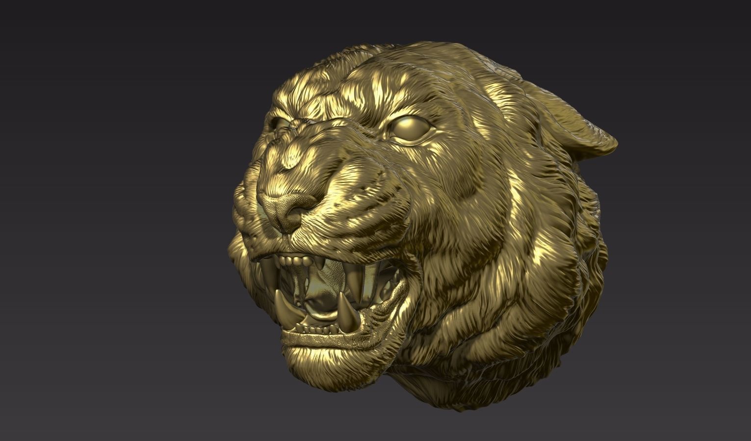 Tiger head roar  3D print model_10