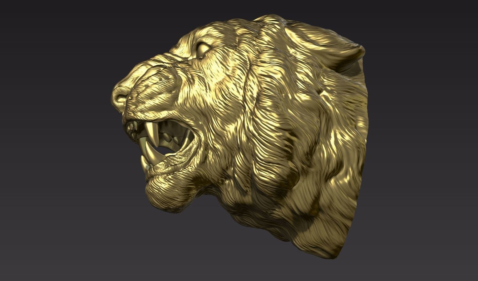 Tiger head roar  3D print model_11