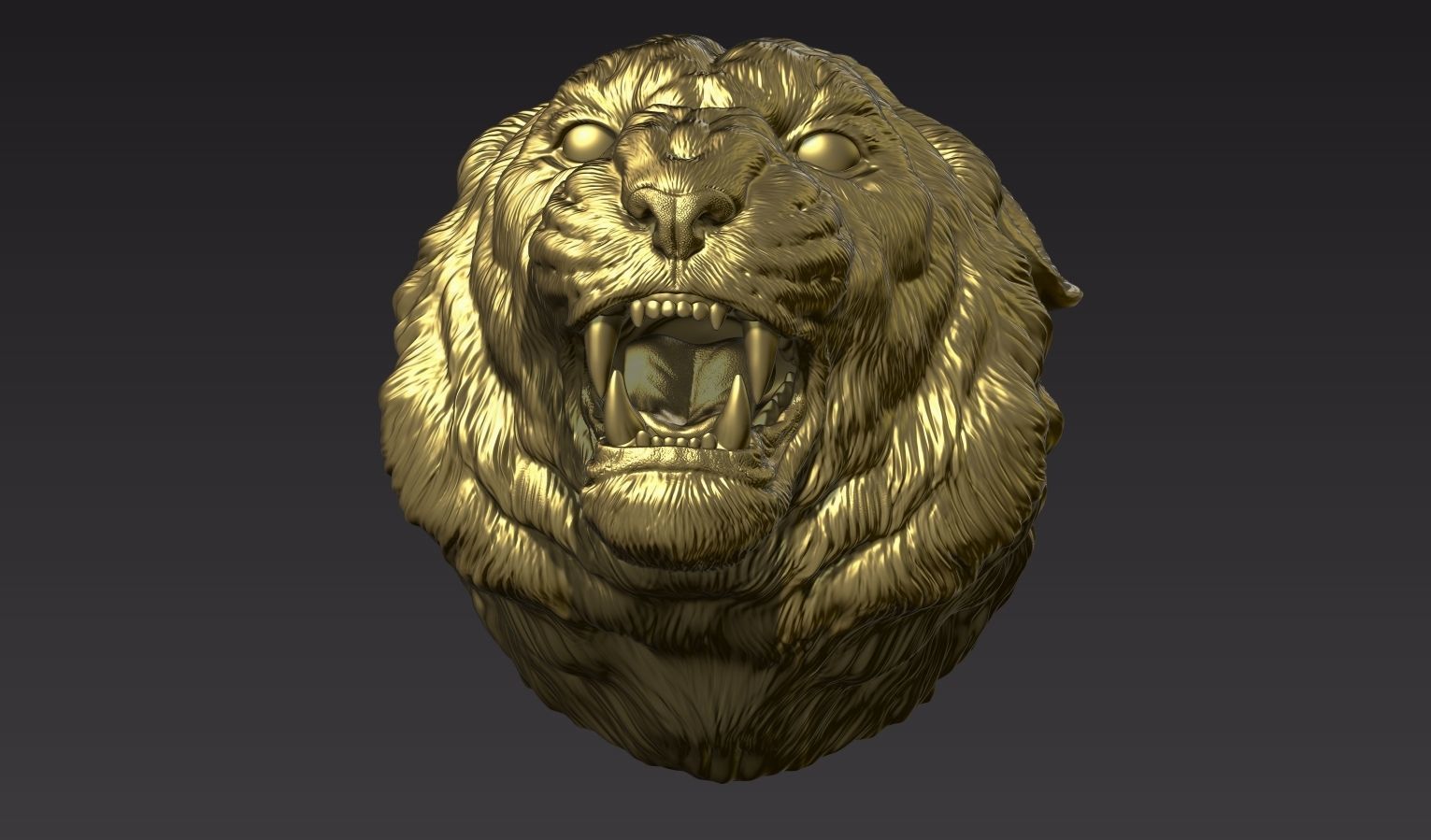 Tiger head roar  3D print model_12