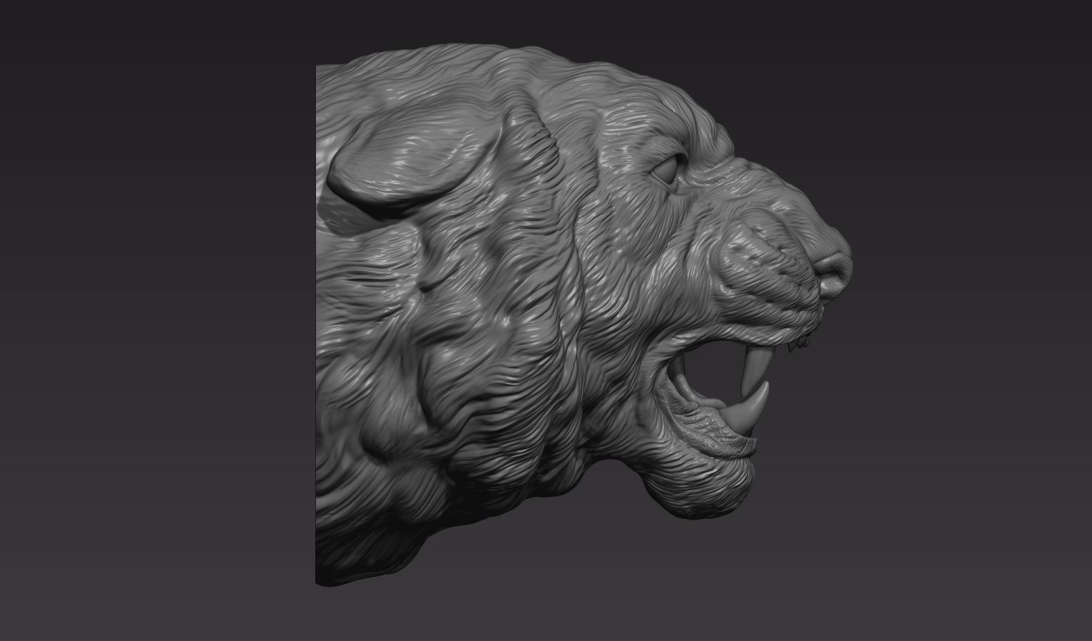 Tiger head roar  3D print model_8
