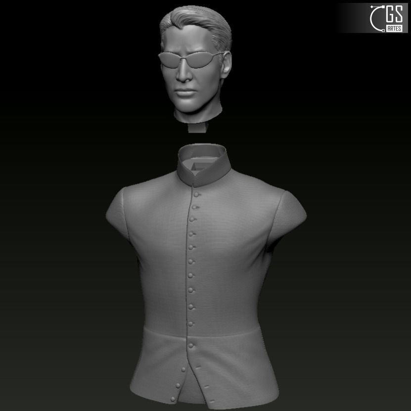 NEO MATRIX - KEANU REEVES - BUST 3D print model_7