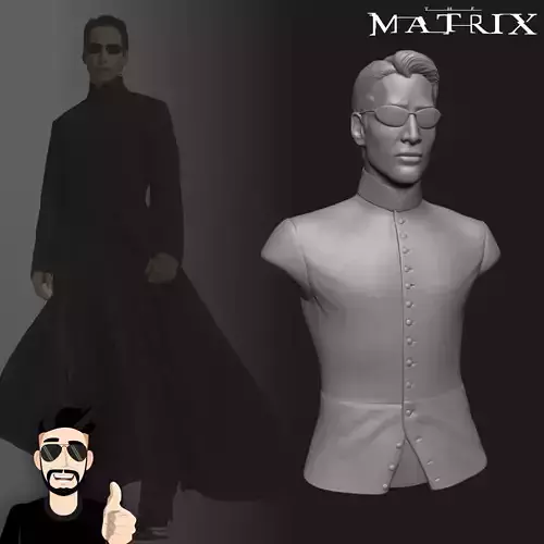 NEO MATRIX - KEANU REEVES - BUST 3D print model