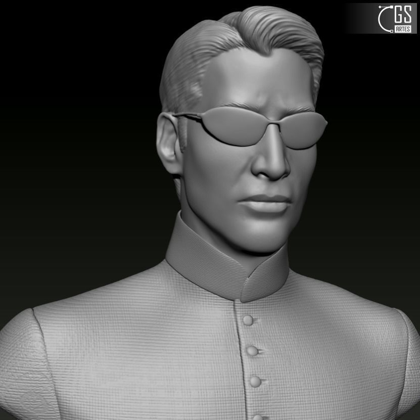 NEO MATRIX - KEANU REEVES - BUST 3D print model_6