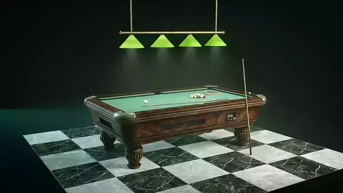 wood pool table lowpoly Low-poly 3D model