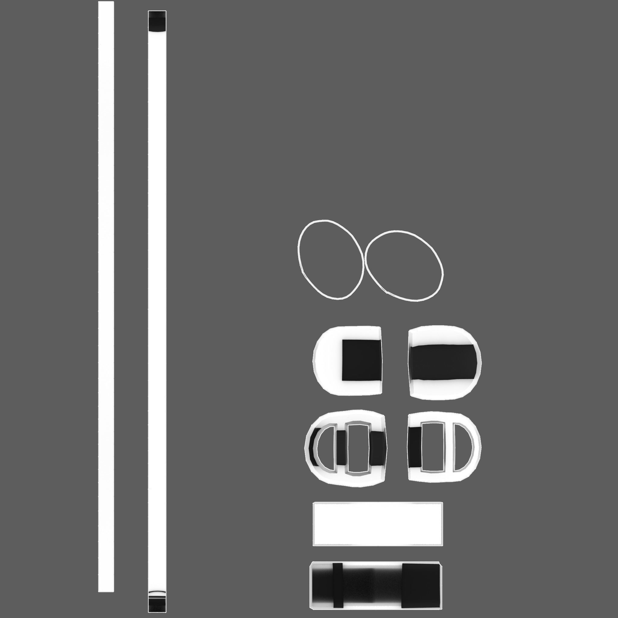 Female Black Formal Short Pencil Skirt With Belt Low-poly 3D model_17