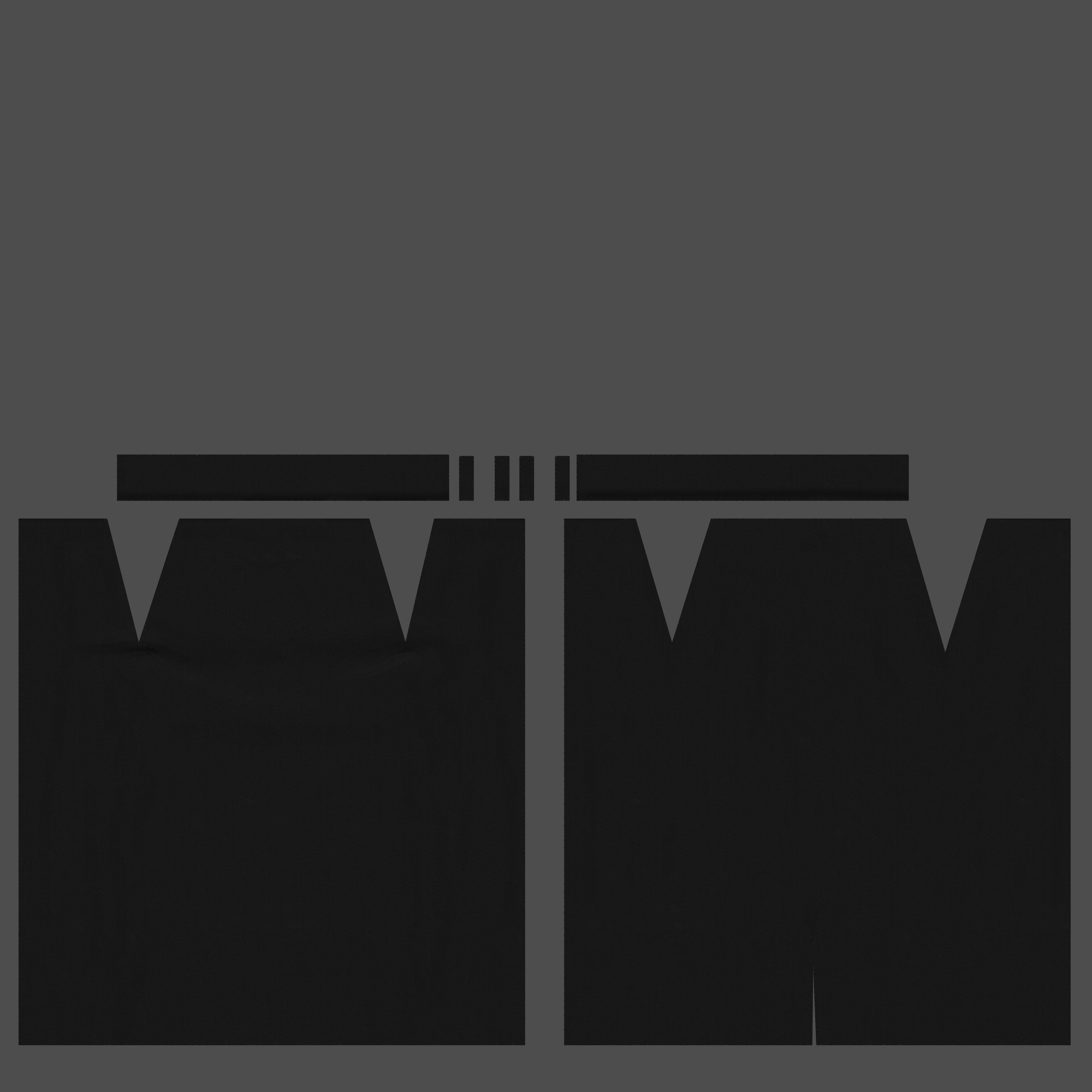 Female Black Formal Short Pencil Skirt With Belt Low-poly 3D model_14