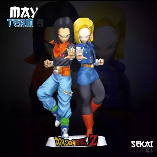 Androide 17 and Androide 18 Sculpture Sekai 3D Models