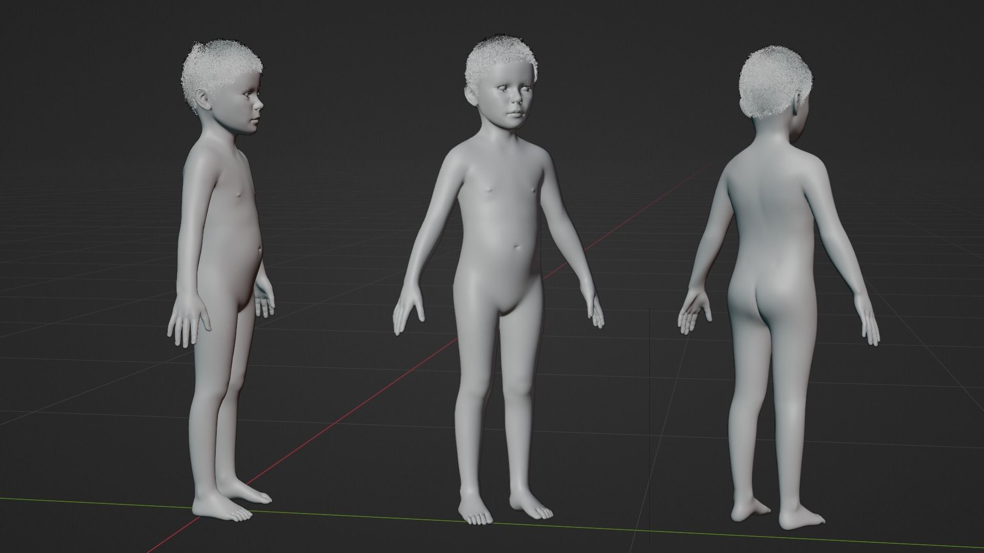 A Young Boy Low-poly 3D model_10