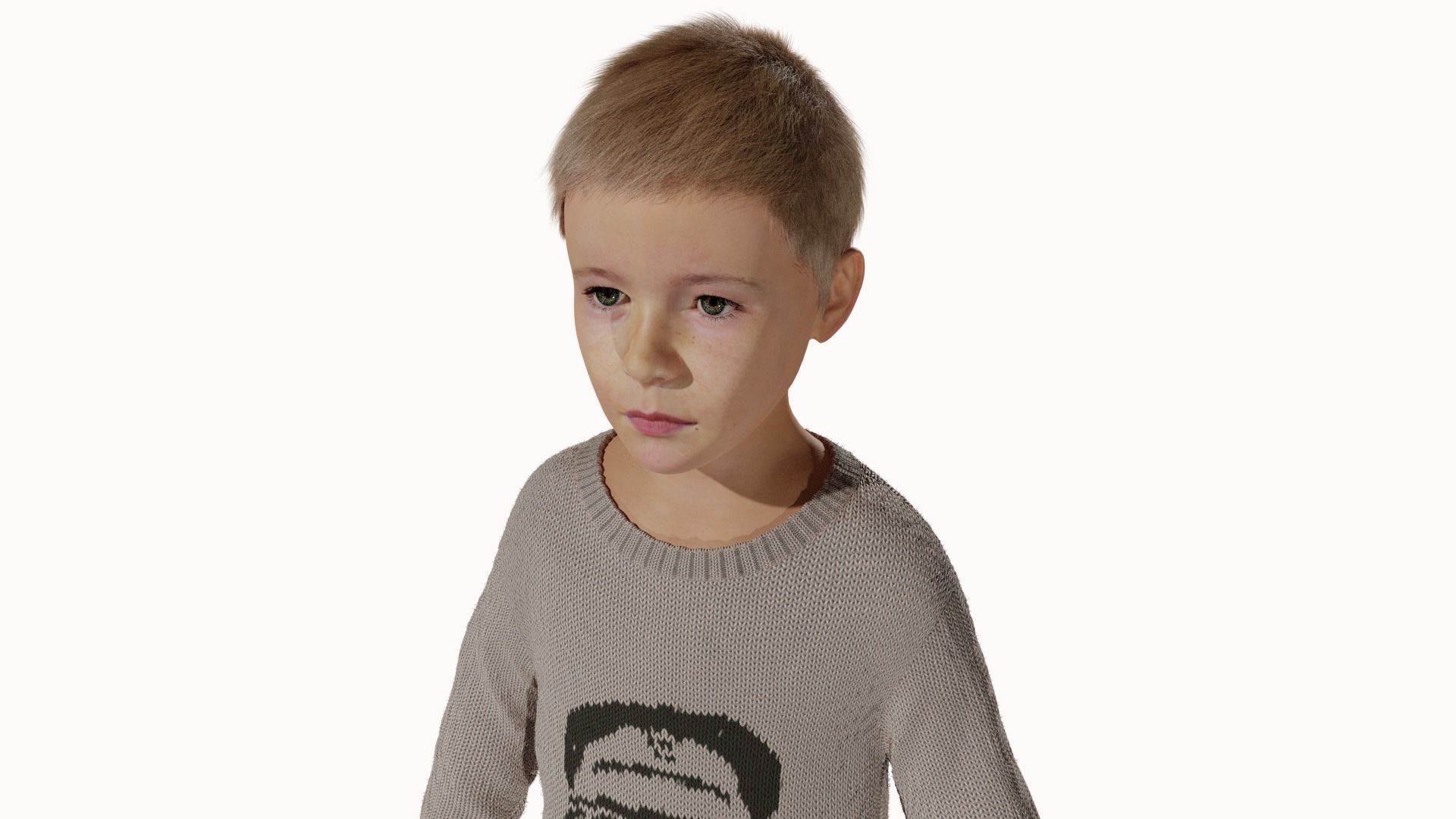 A Young Boy Low-poly 3D model_3