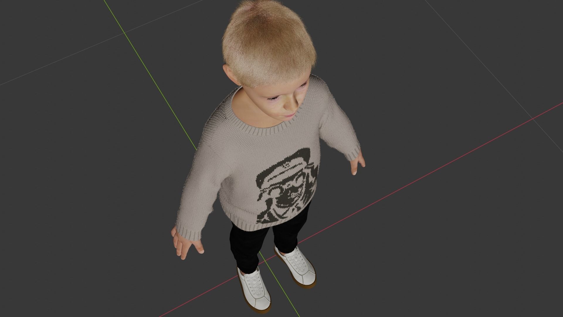 A Young Boy Low-poly 3D model_7