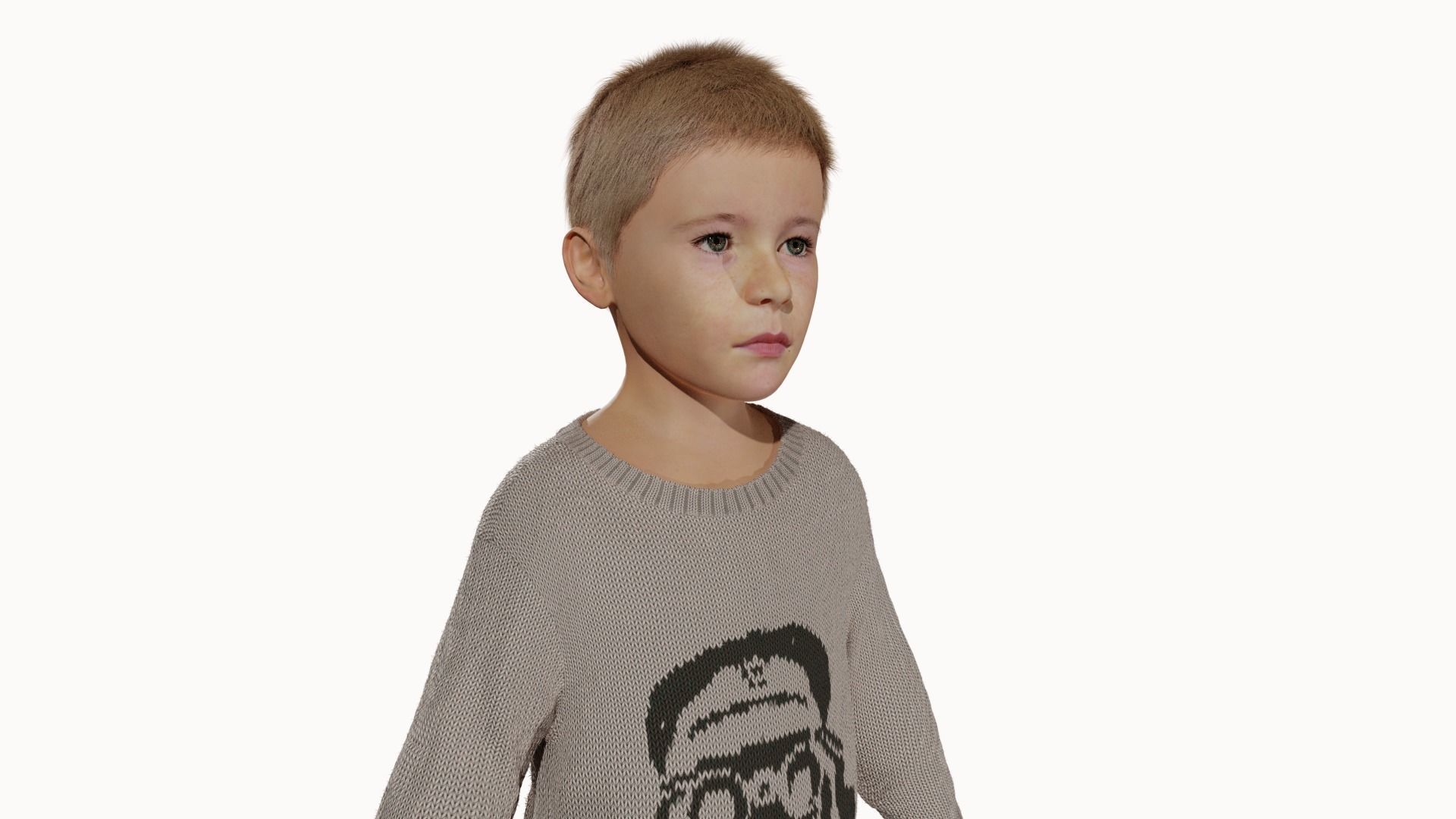 A Young Boy Low-poly 3D model_4