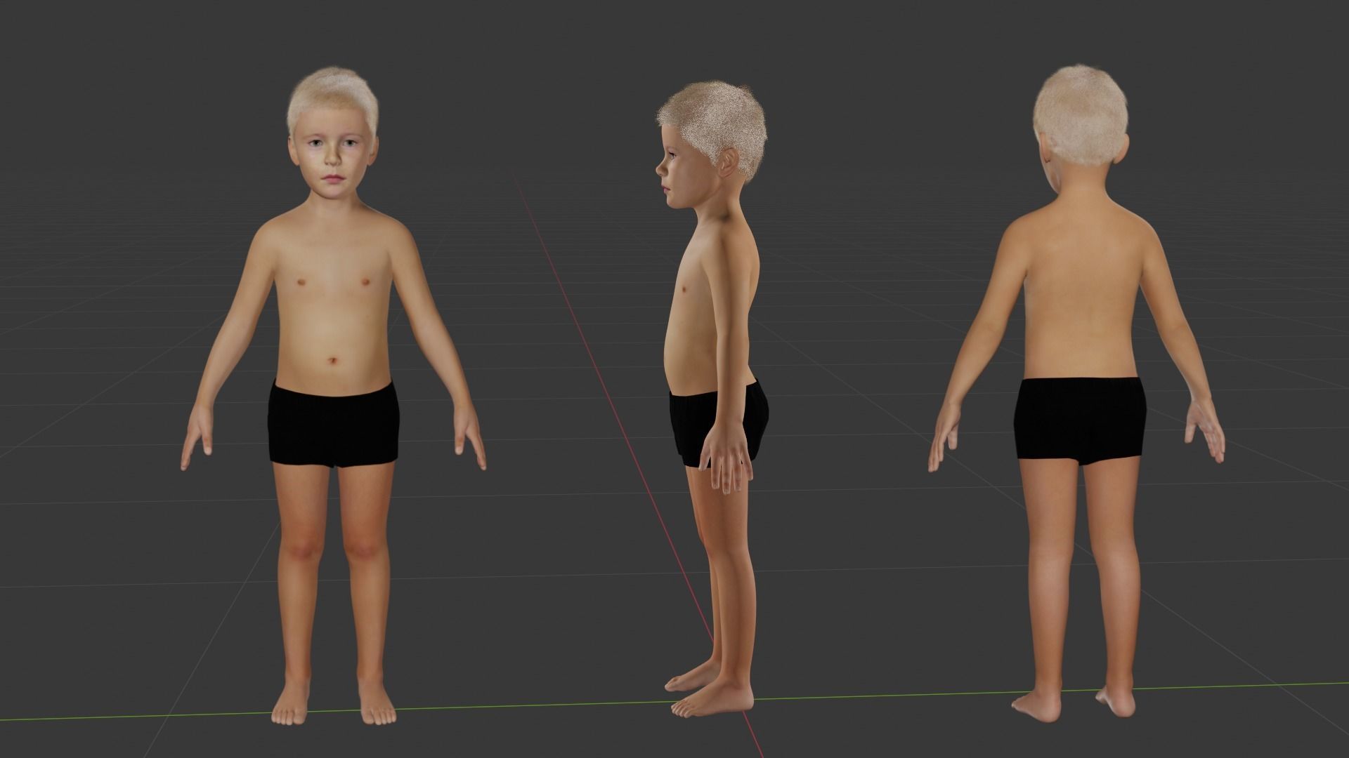 A Young Boy Low-poly 3D model_6