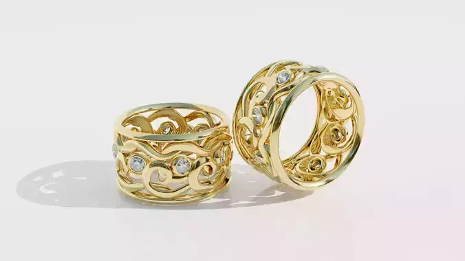 Gold Ring with Diamonds 