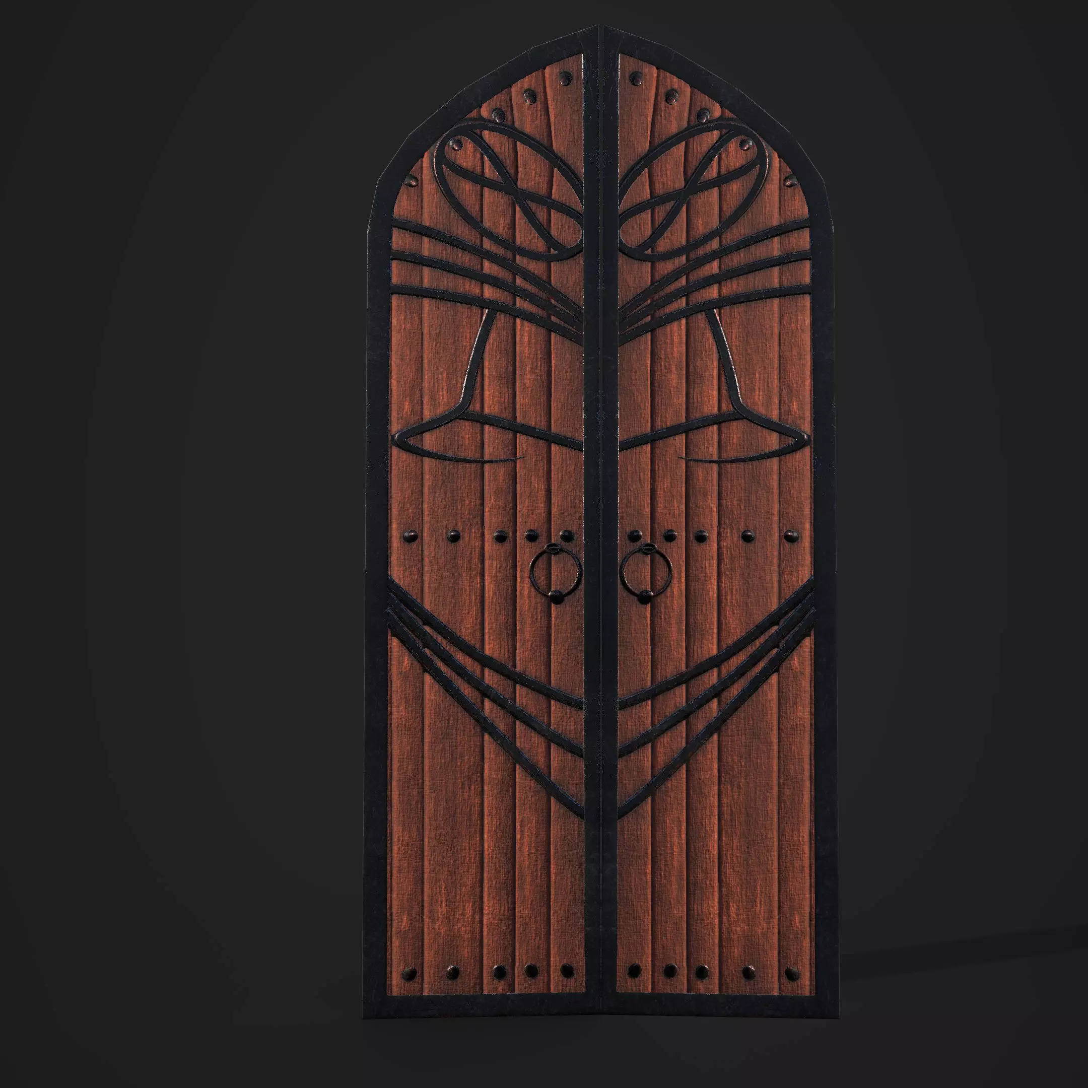 CASTLE DOOR Free low-poly 3D model_0