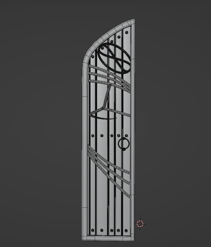 CASTLE DOOR Free low-poly 3D model_2