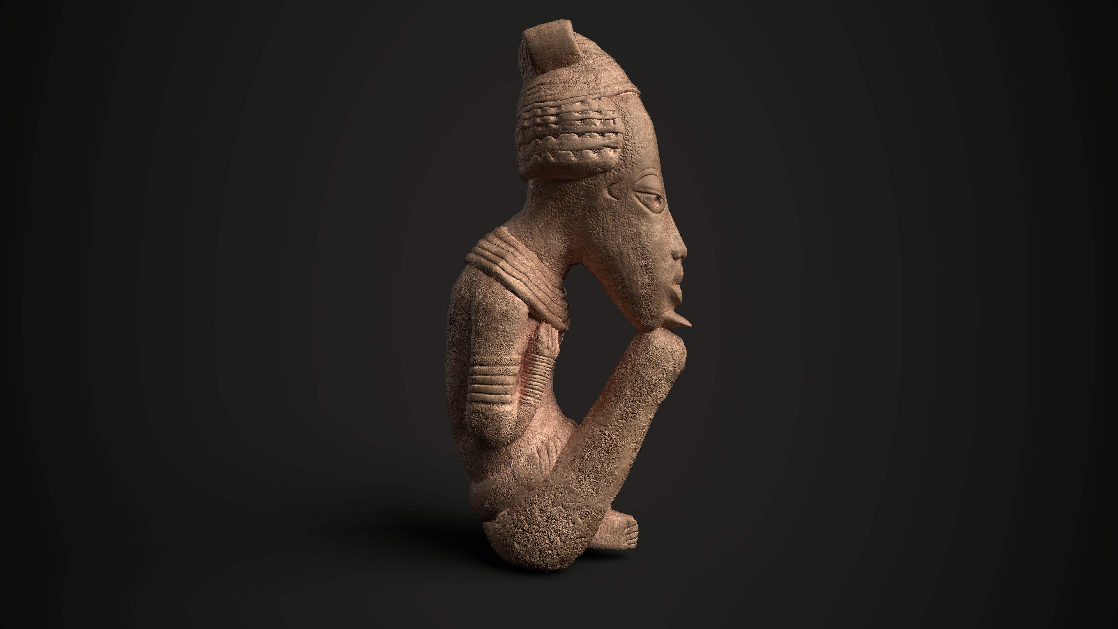 NOK SCULPTURE  Low-poly 3D model_1