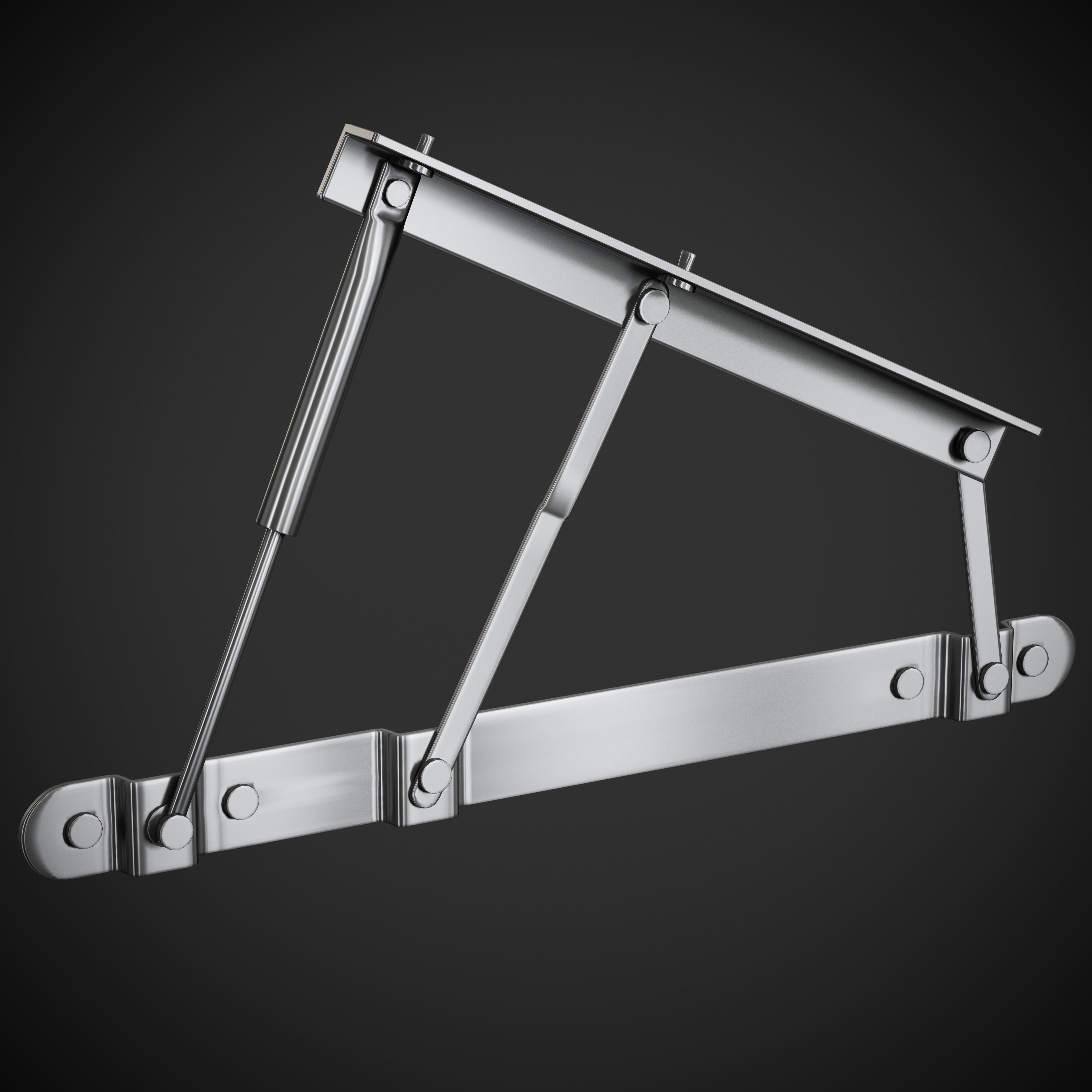 Bed mechanism Low-poly 3D model_1