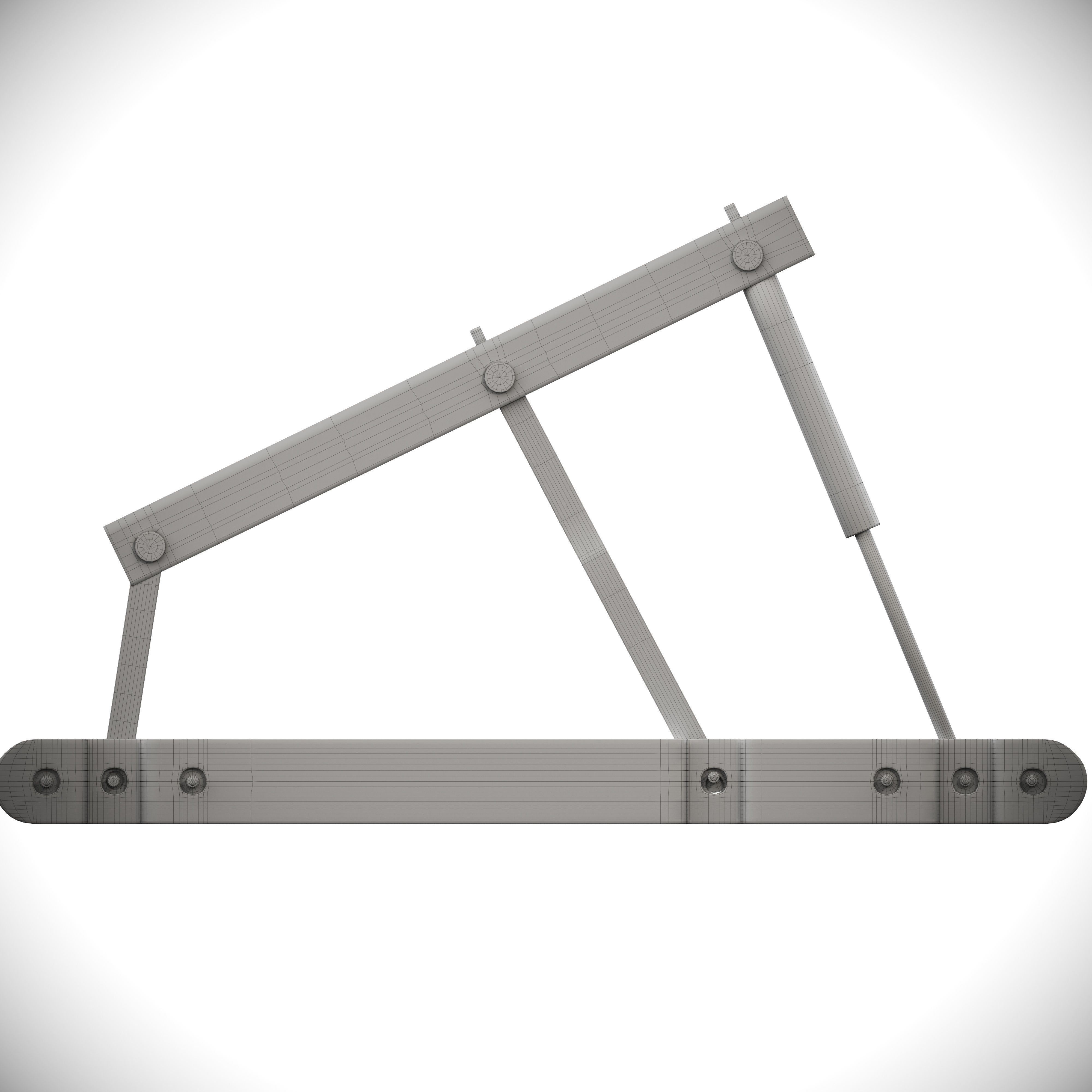Bed mechanism Low-poly 3D model_3