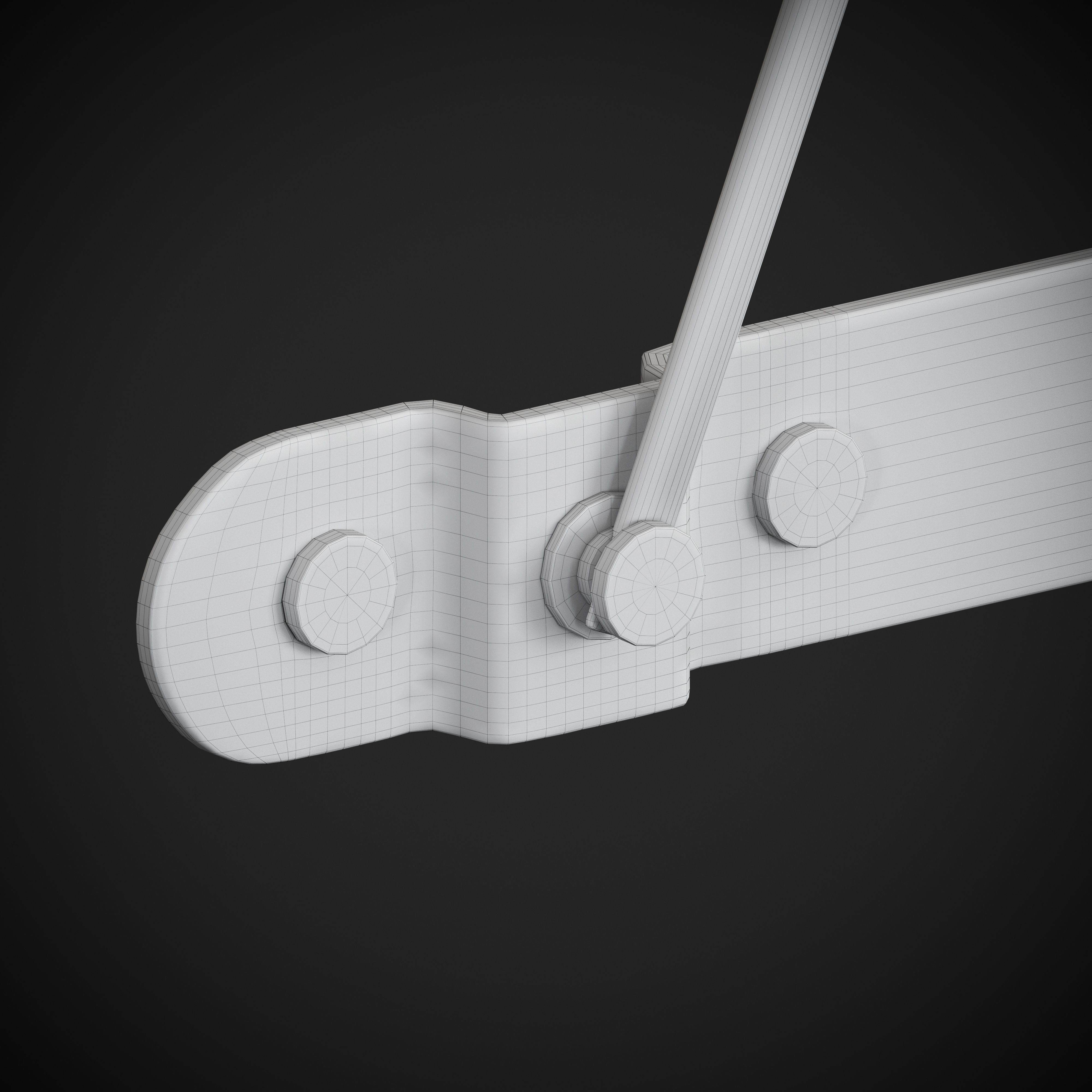 Bed mechanism Low-poly 3D model_9