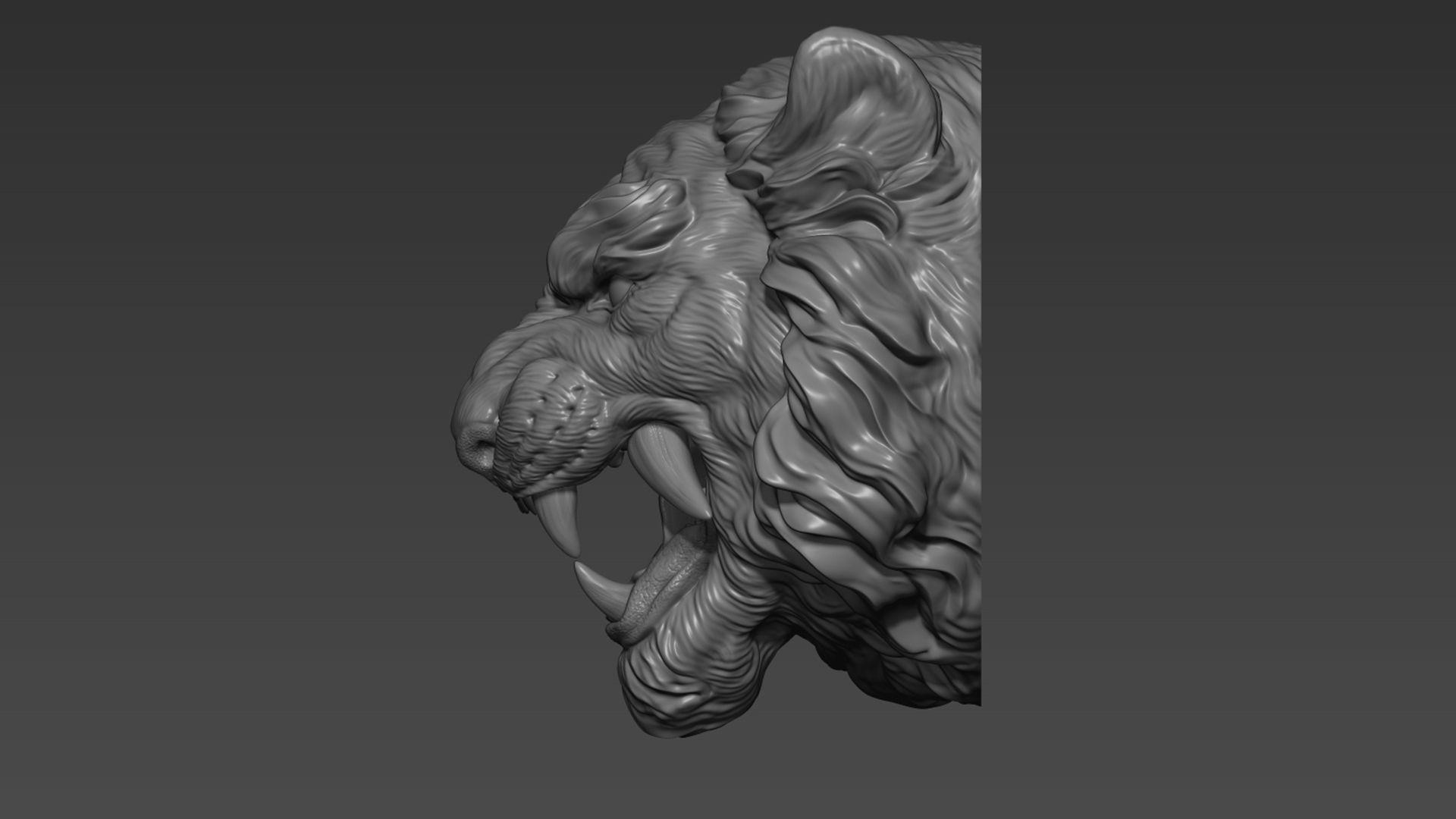 Tiger head in Japanese style 3D print model_8