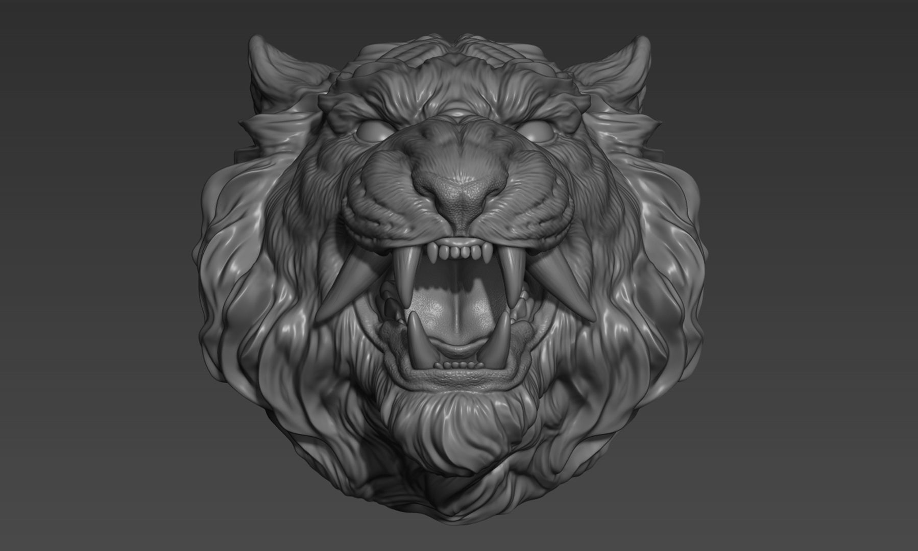 Tiger head in Japanese style 3D print model_10