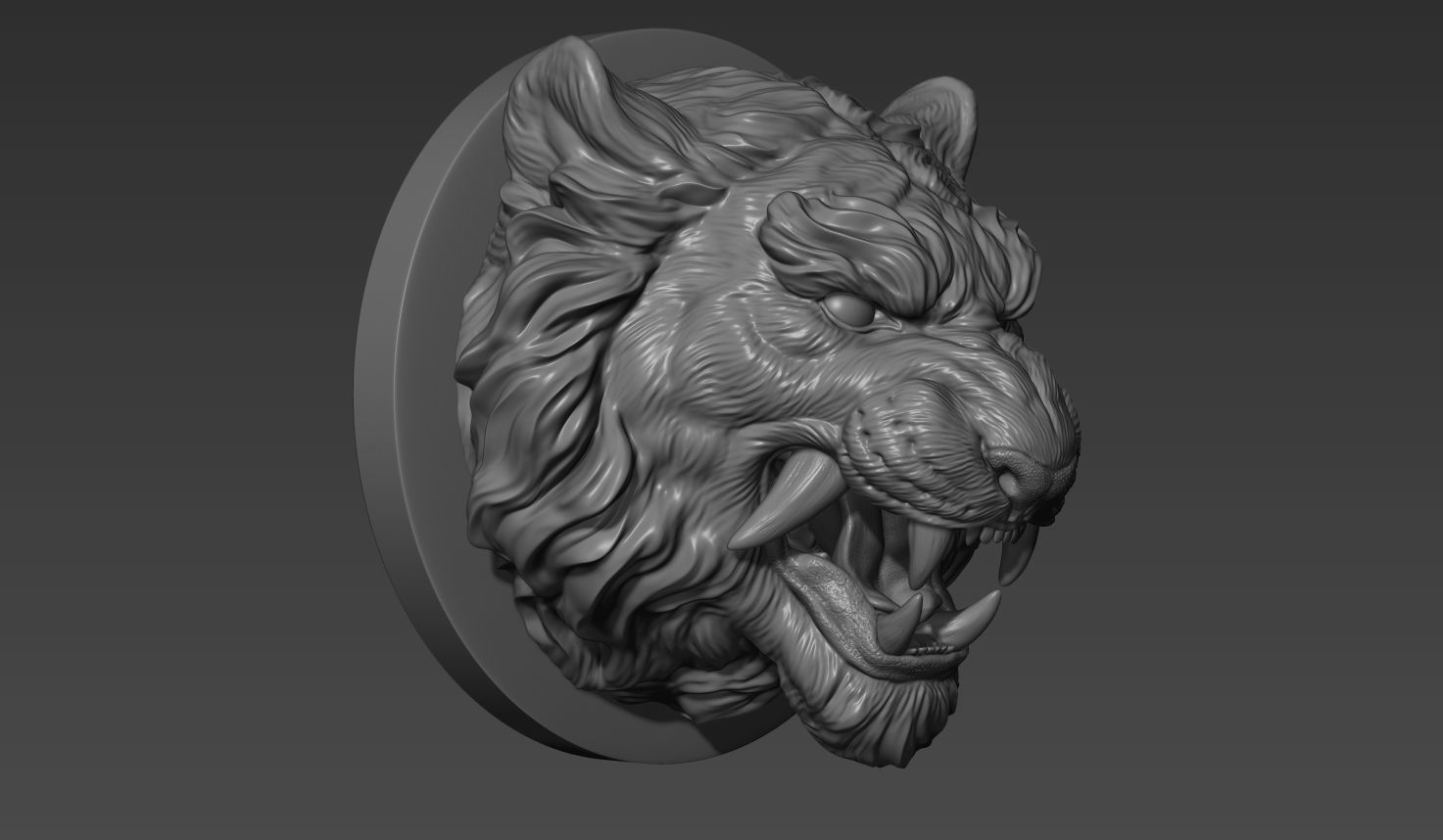 Tiger head in Japanese style 3D print model_7