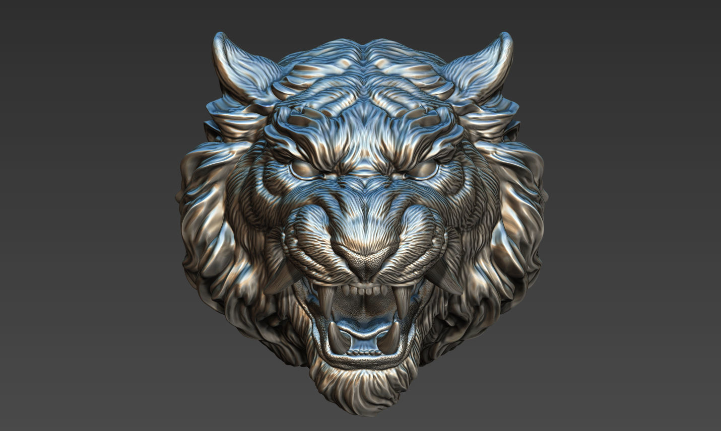 Tiger head in Japanese style 3D print model_21