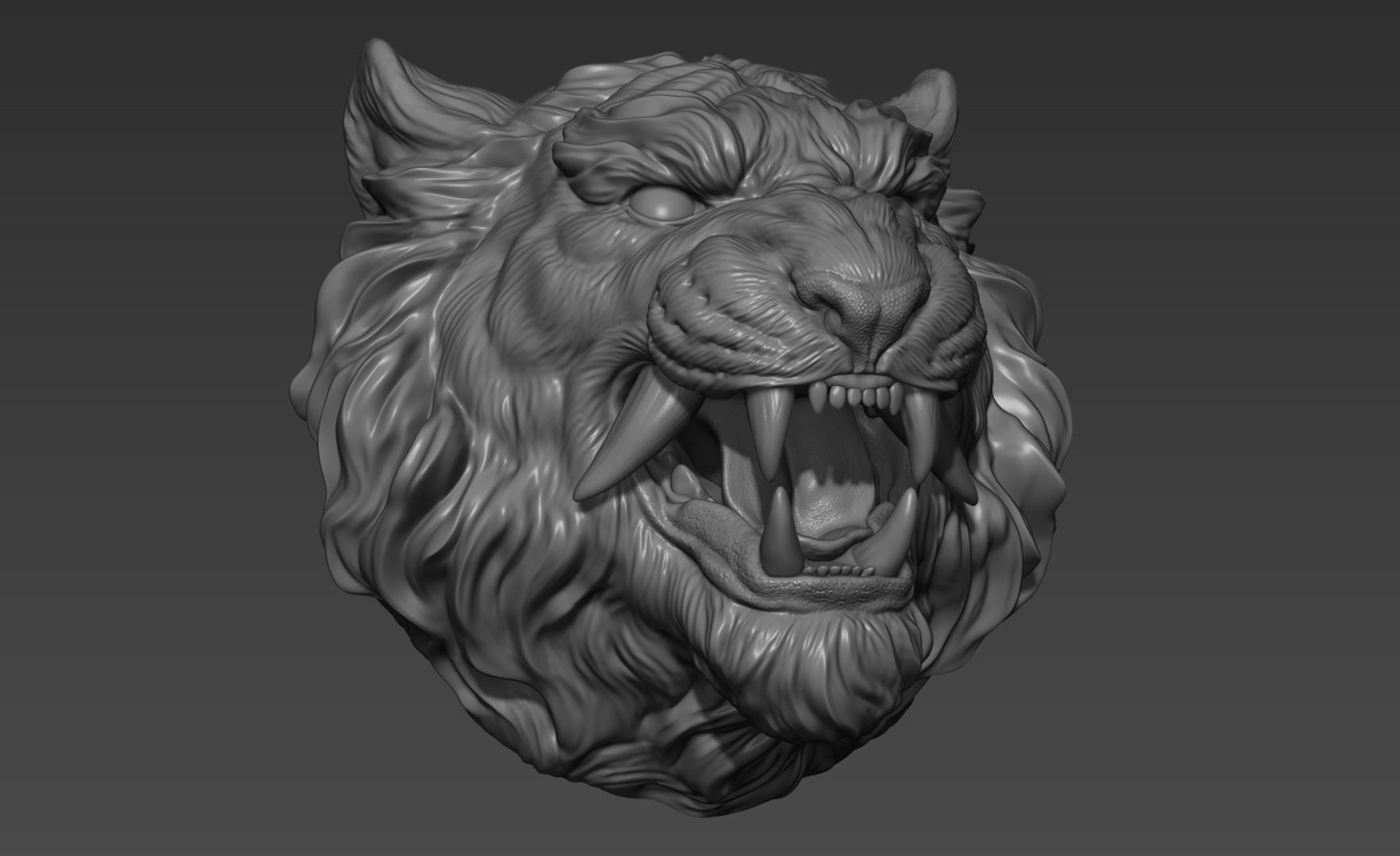 Tiger head in Japanese style 3D print model_17